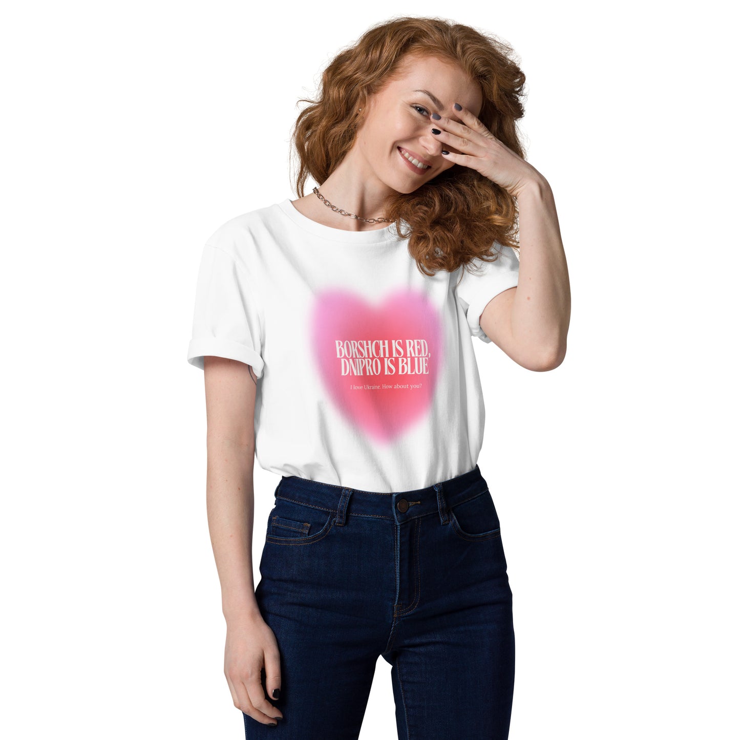 Valentynka Unisex organic cotton t-shirt in white