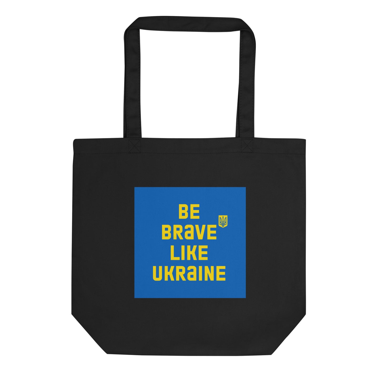 Be brave blue Eco Tote Bag in black