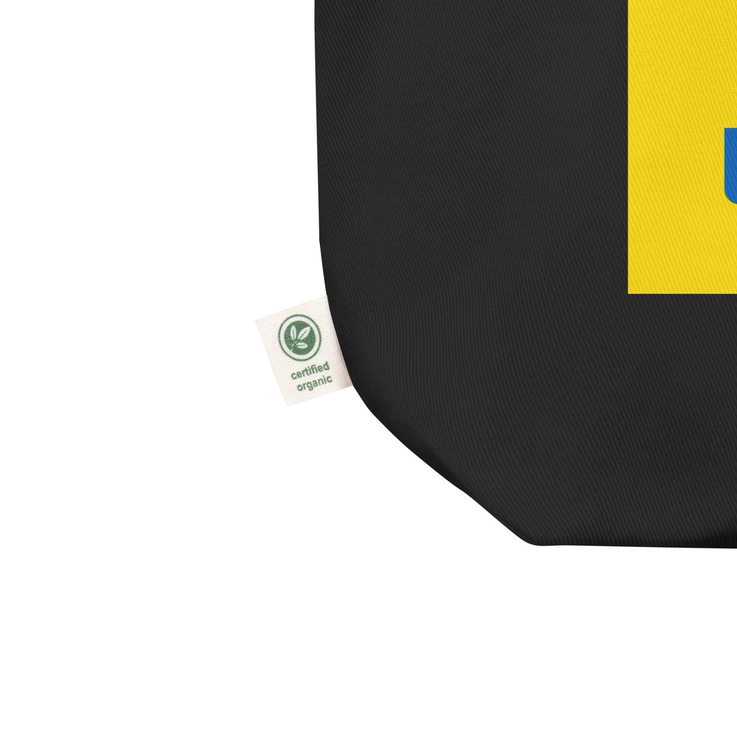 Be brave yellow Eco Tote Bag in black