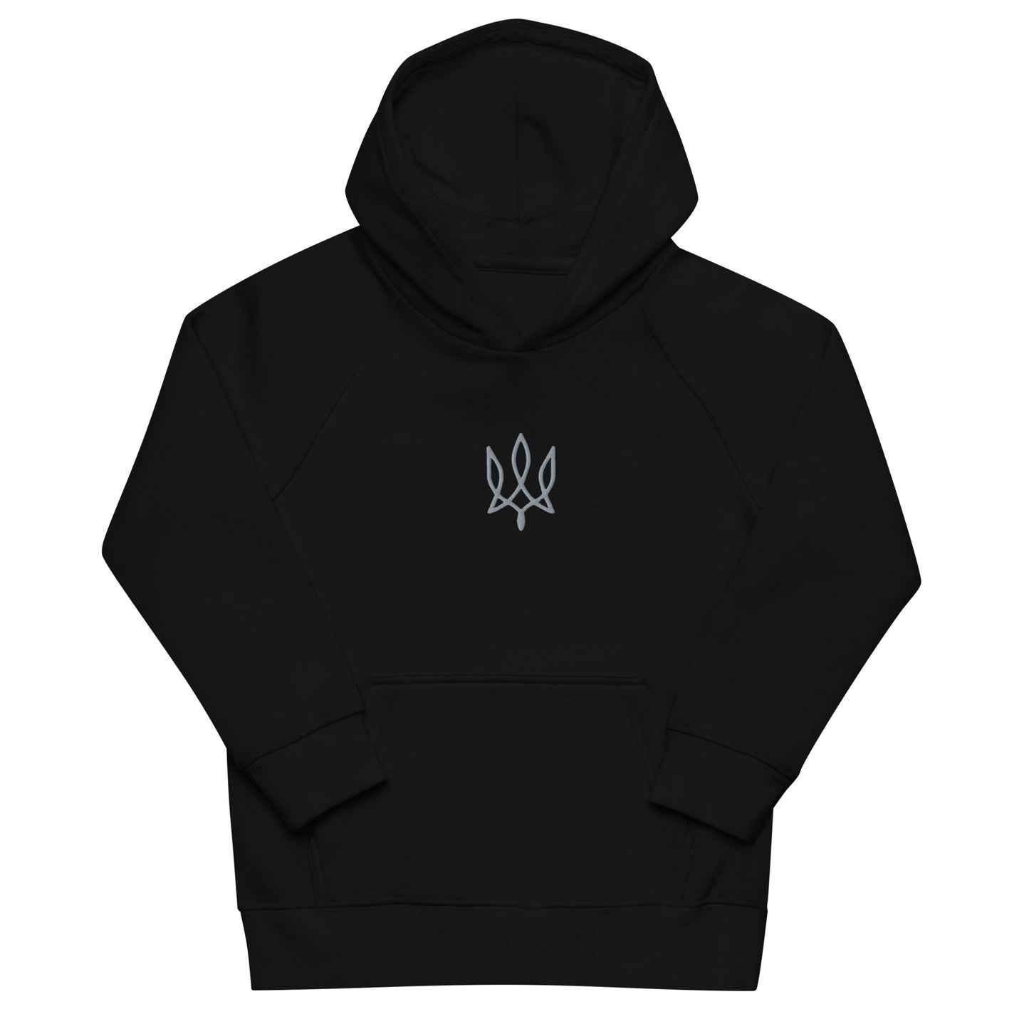 Kids eco hoodie with tryzub embroidery