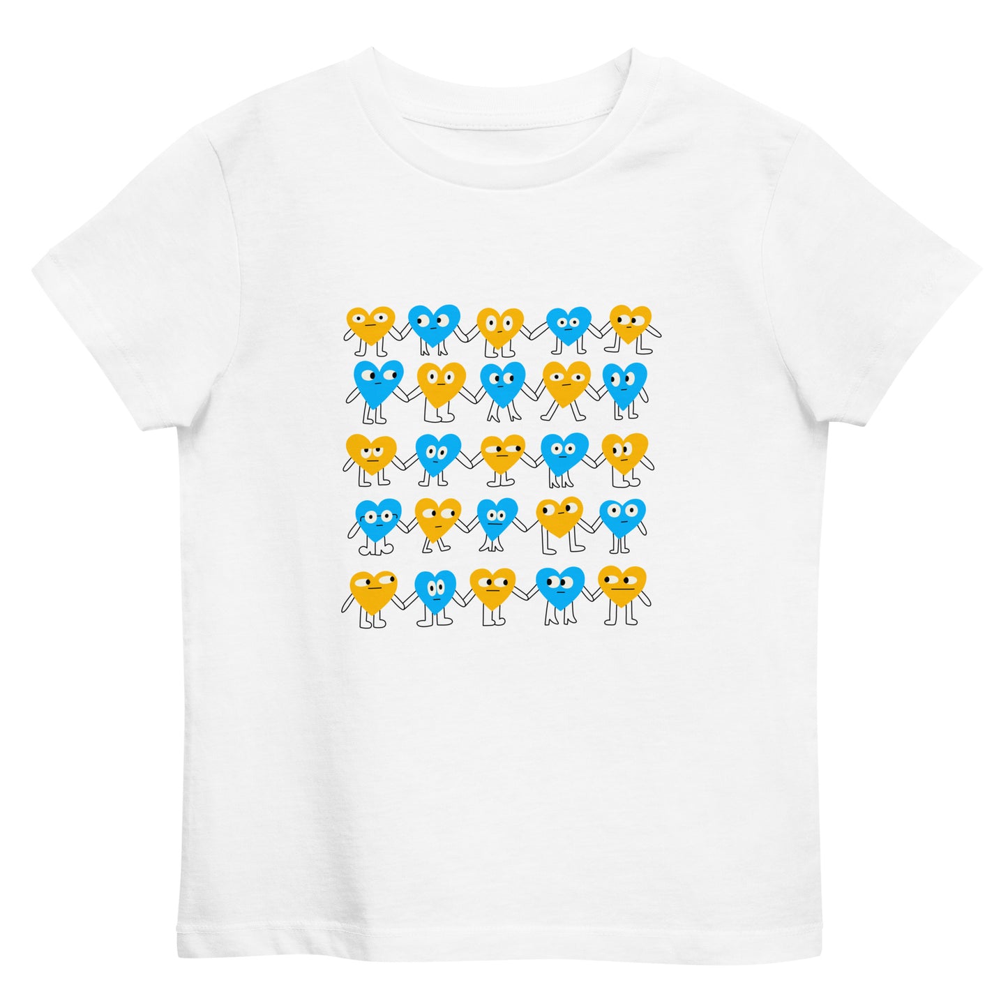Hearts by @nina_dzyvulska printed organic cotton kids t-shirt 3-14 yrs