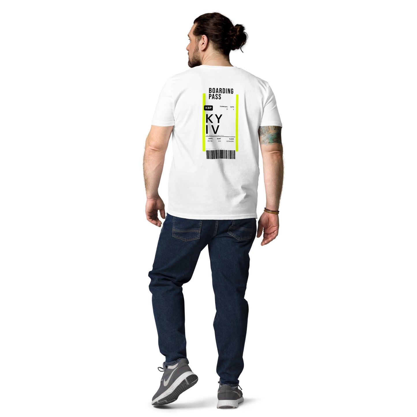 Boarding pass Kyiv Unisex organic cotton t-shirt
