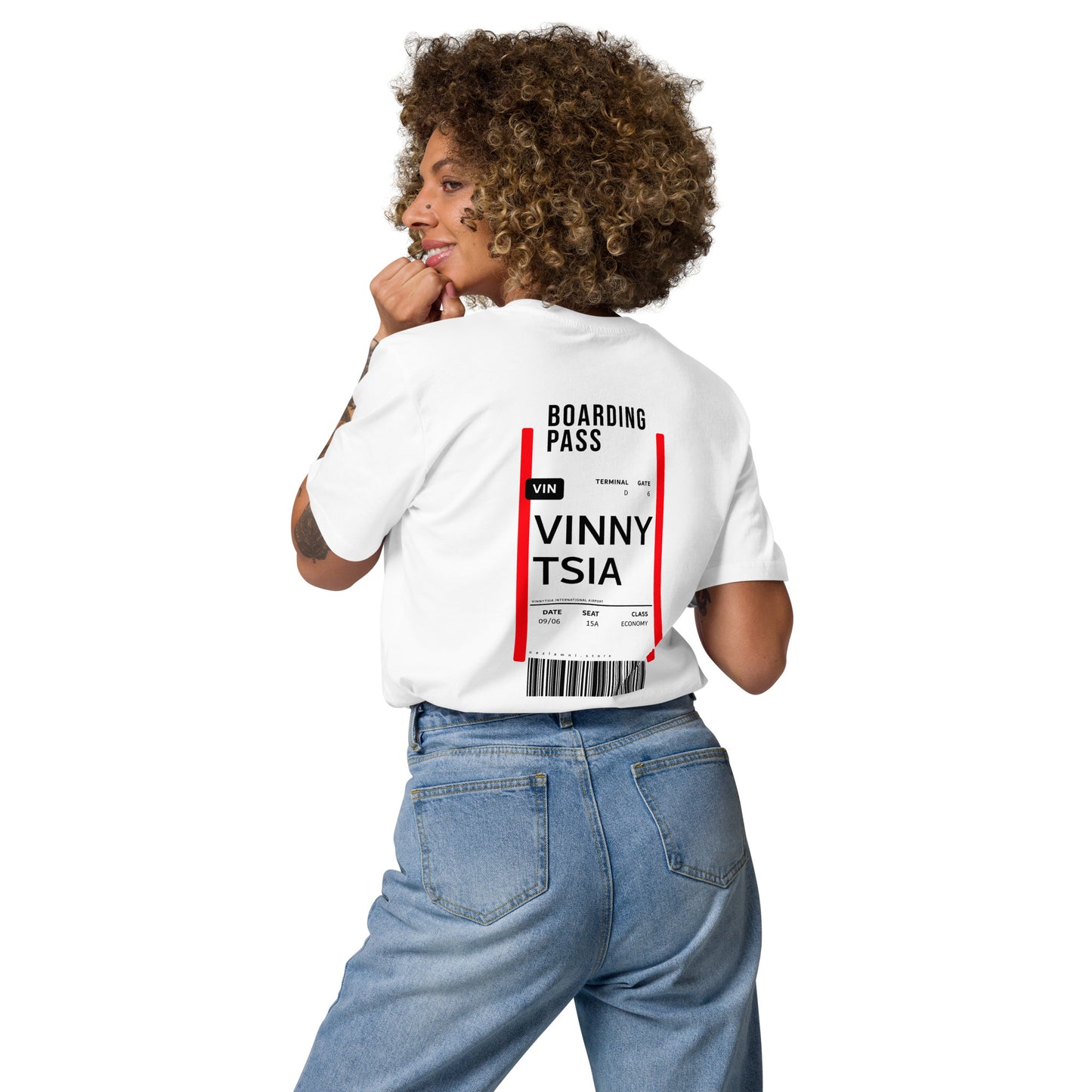 Boarding Pass Vinnytsia unisex organic cotton t-shirt
