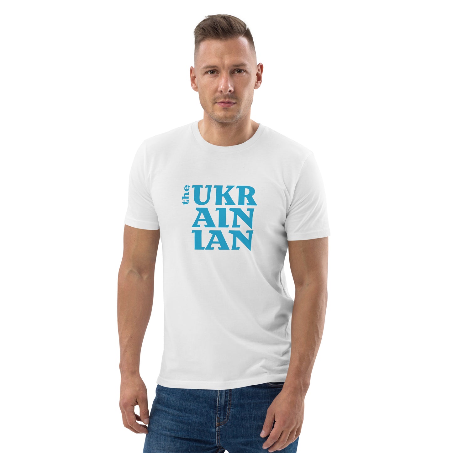 The Ukrainian printed unisex organic cotton t-shirt in white