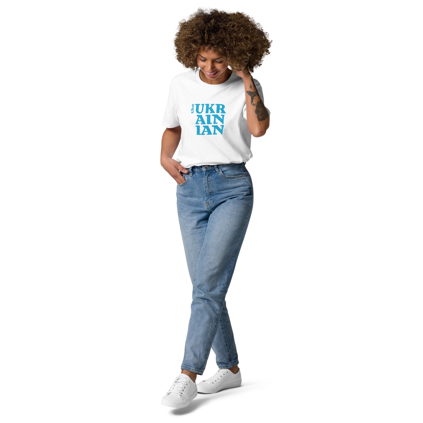 The Ukrainian printed unisex organic cotton t-shirt in white