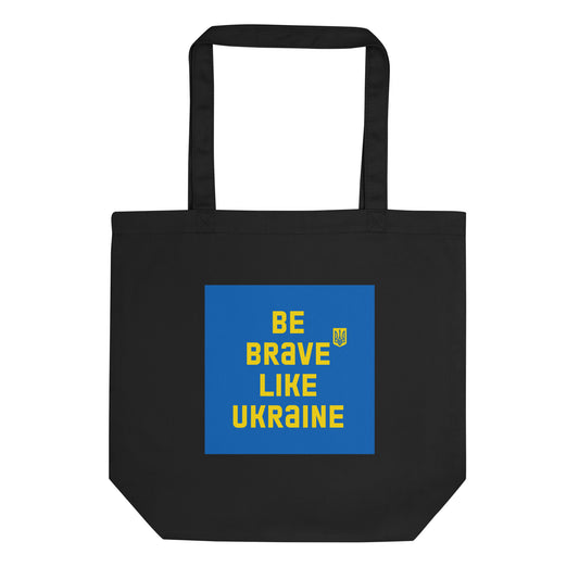 Be brave blue Eco Tote Bag in black