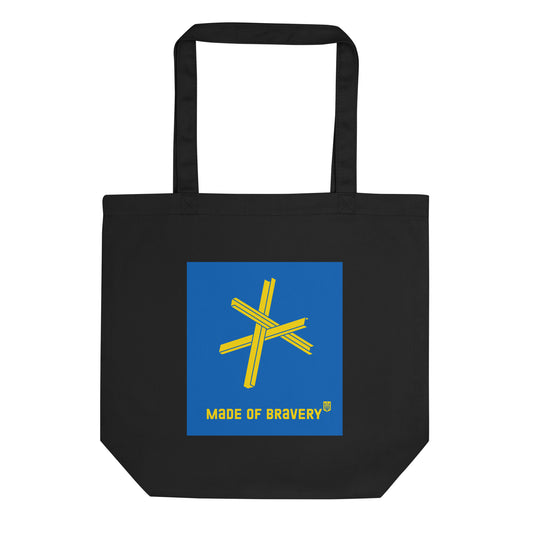 Made of bravery blue Eco Tote Bag in black