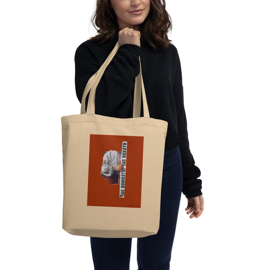 Time to love by @ocolorum Printed Eco Tote Bag in beige