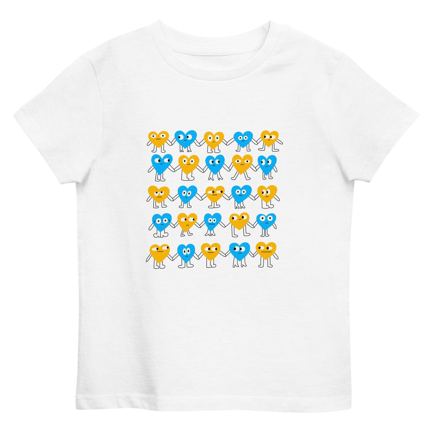 Hearts by @nina_dzyvulska printed organic cotton kids t-shirt 3-14 yrs