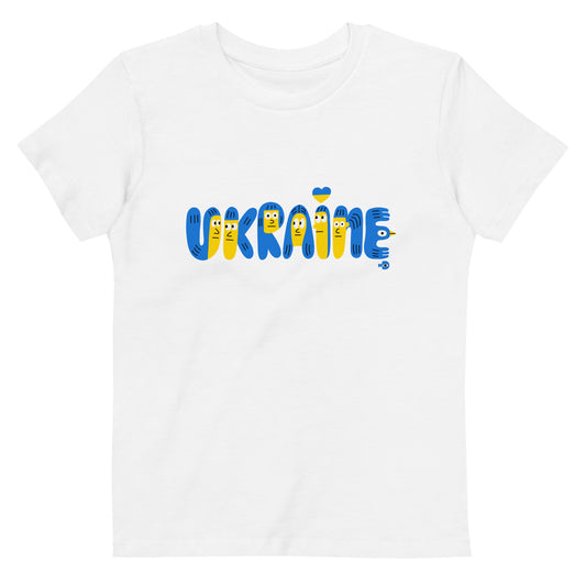 Ukraine by @nina_dzyvulska printed organic cotton kids t-shirt 3-14 yrs