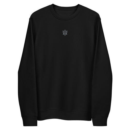 Tryzub embroidered unisex eco sweatshirt in black