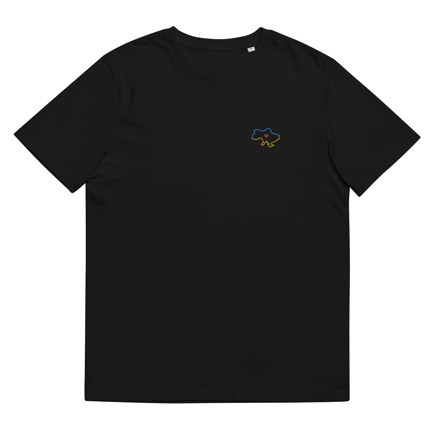 Ukrainian map unisex embroidered organic cotton t-shirt in black
