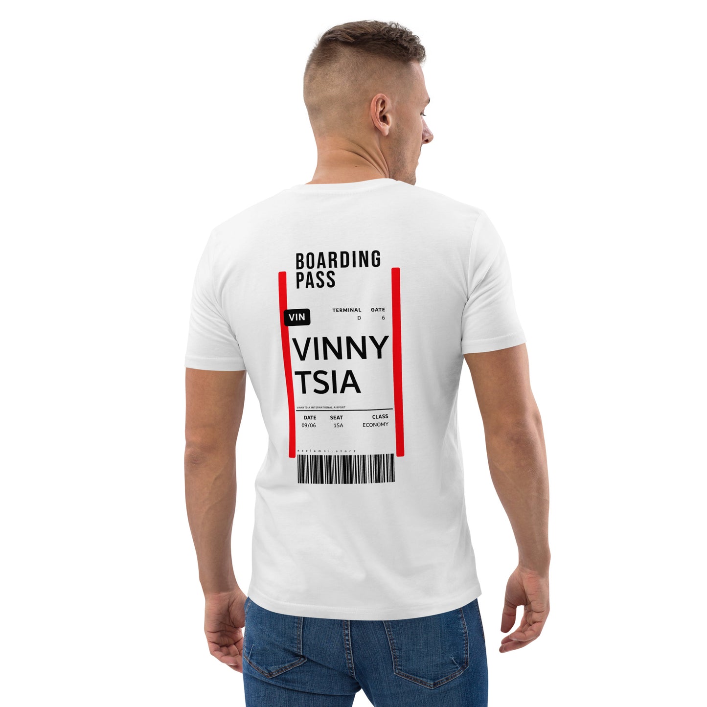 Boarding Pass Vinnytsia unisex organic cotton t-shirt