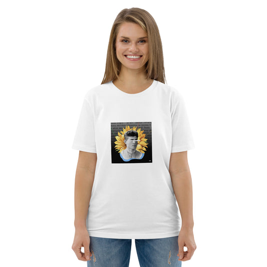 Vasyl Stus by @lvlup_anya unisex printed organic cotton t-shirt in white