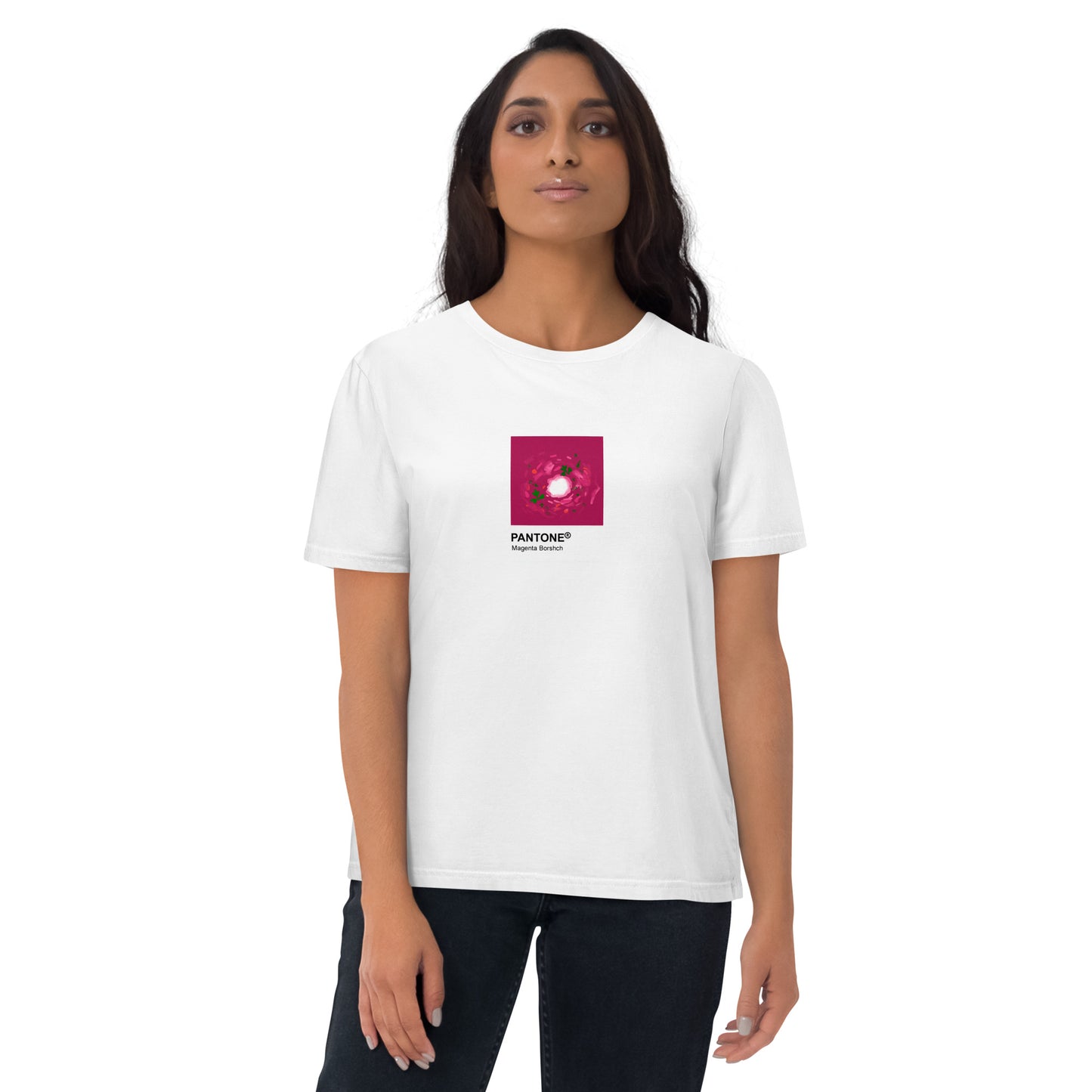 Borshch printed unisex organic cotton t-shirt in white